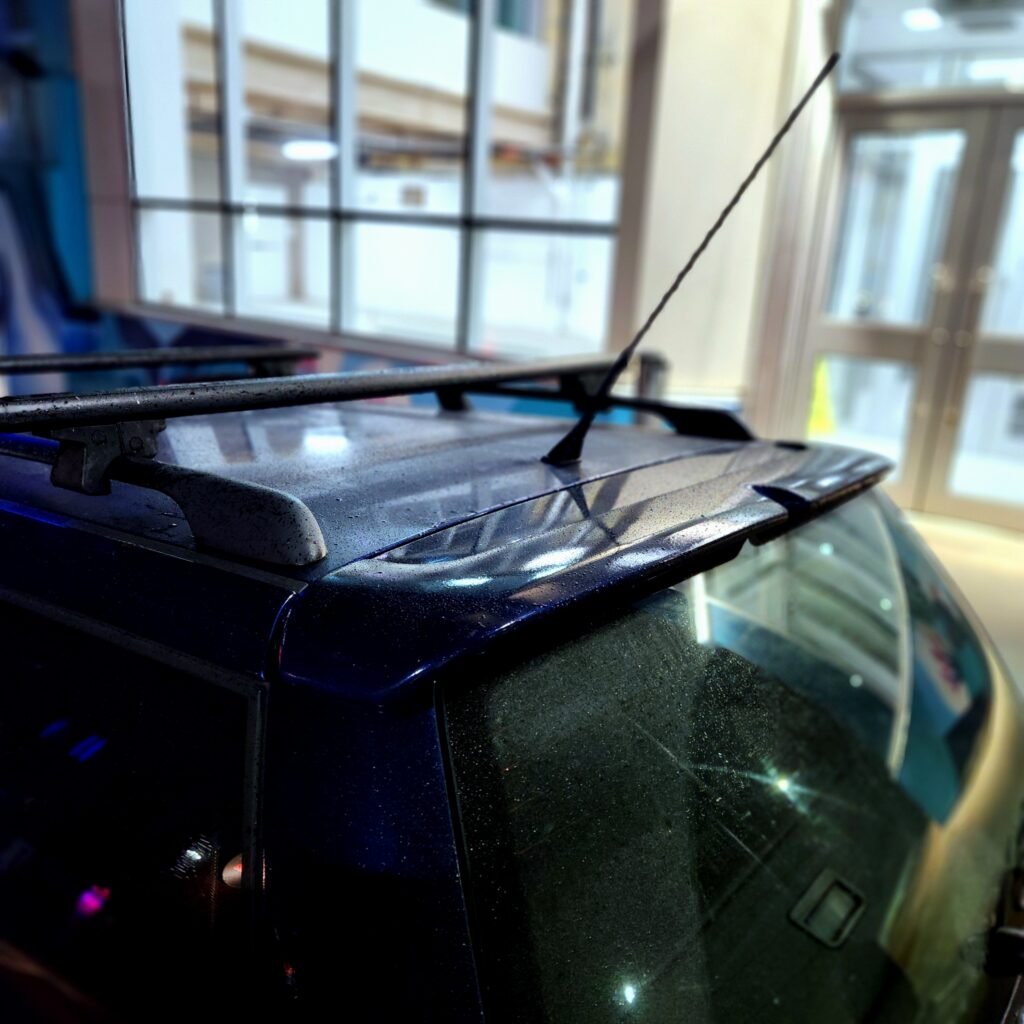 Volkswagen MK4 wagon with OEM-style rear hatch spoiler installed